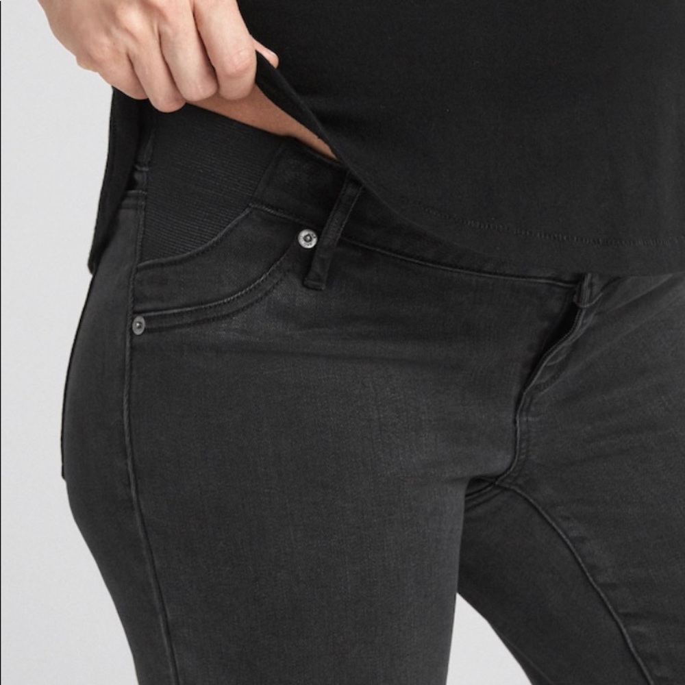 Maternity Jeans, Inset Panel, Black, Skinny by Gap